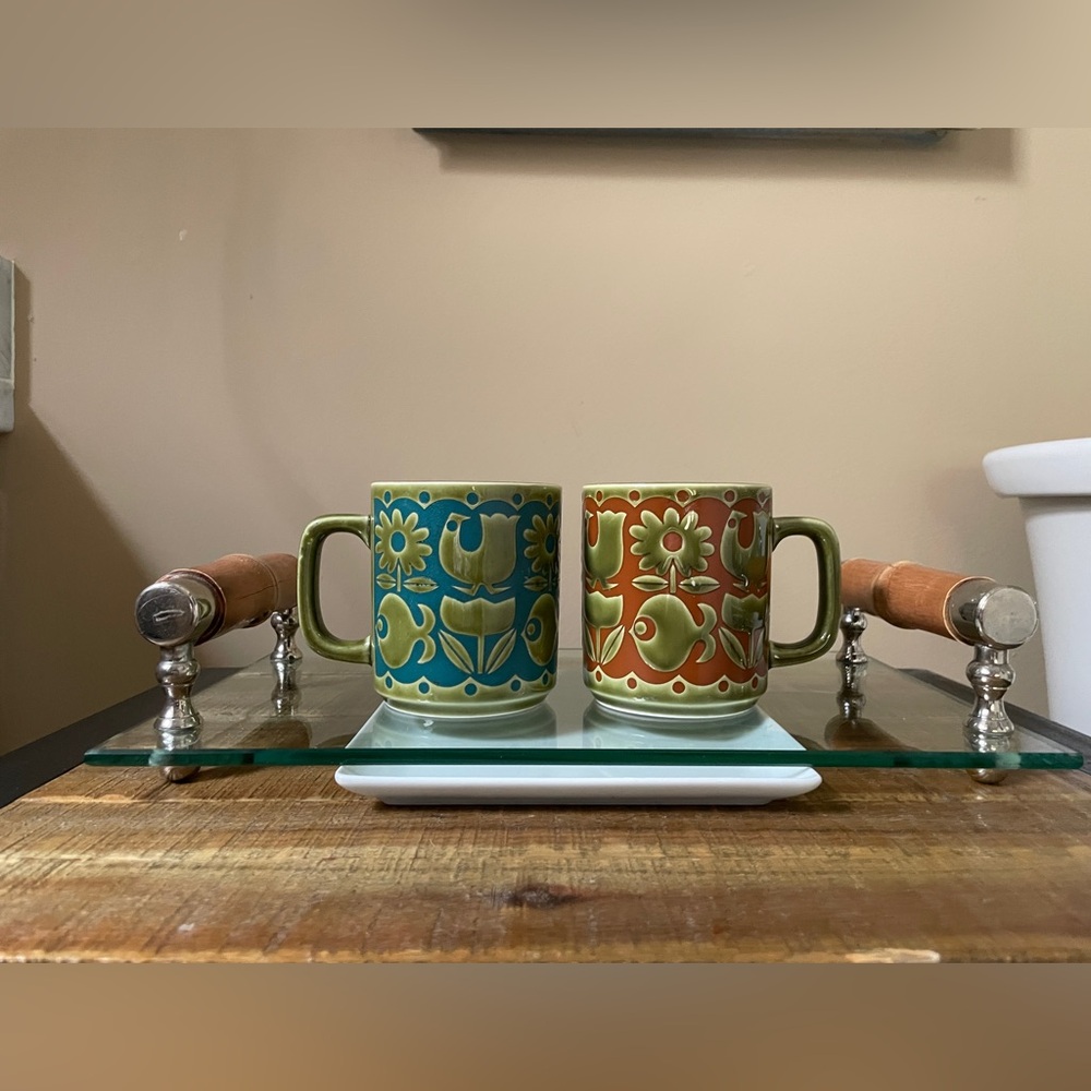 Collectible 70s Hornsea Ceramic Mugs 6oz Set 2/$100